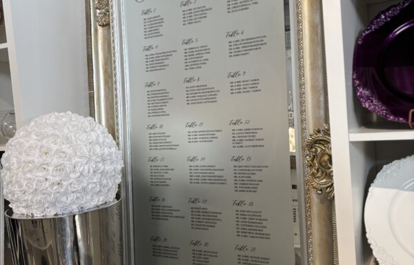 Grand plan de table miroir / Large mirror seating chart
