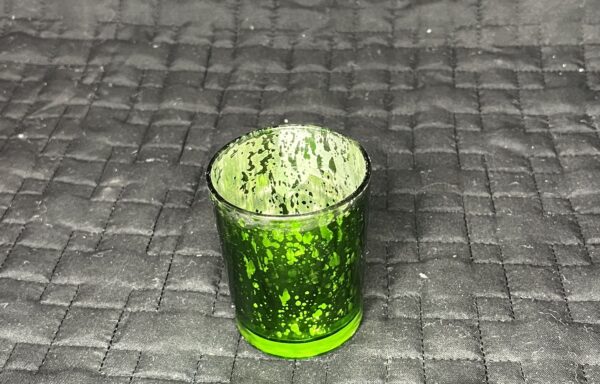 Porte-bougies en verre mercuré – Vert / Mercury glass votive holders – Green
