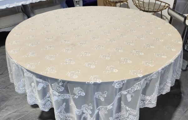 Surnappe dentelle blanc / White lace overlap